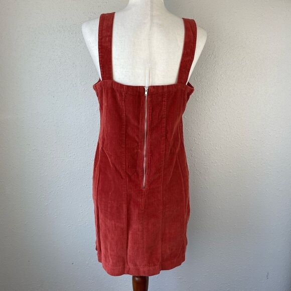Justify Burnt Orange Corduroy Midi Dress Size M EUC - Picture 5 of 7